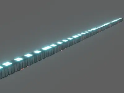 Sci-Fi Passageway for Games or Animation Low-poly 3D model