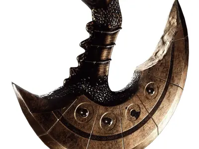 Axe and Sword Low-poly 3D model