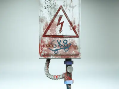 Electric Panel 3D Model for cinema4d - Octane render Low-poly 3D model