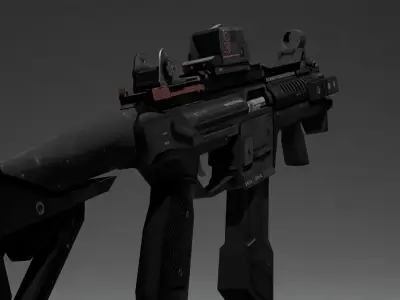 Sci-fi Submachine Gun  Game Ready  - R97 Low-poly 3D model
