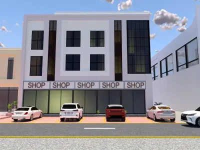 Contemporary Commercial Building A20 DWG  SketchUp Model 3D model