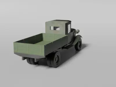 Historical eastern military pickup truck 3D model