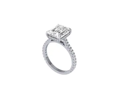 Emerald Radiant Ring 3D print model 10