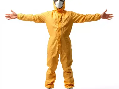 Yellow Protective Suit model pack Low-poly 3D model