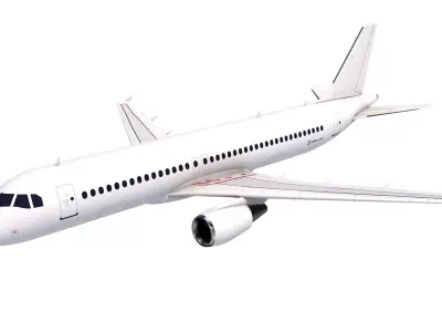 Hi-poly 3D model passenger aircraft Airbus A320 with 10 liveries 3D model