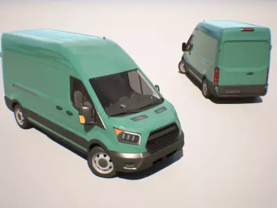 Cargo Van - Transit - Game Ready Vehicle Low-poly 3D model