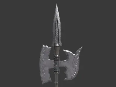 Medieval Halberd Low-poly 3D model purchase
