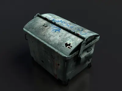 Garbage Dumpster Low-poly 3D model purchase