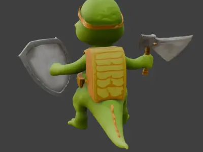 Cartoon Dinosaur Stylized Game-Ready 3D Model with PBR Textures Low-poly 3D model