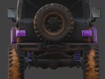 Cyberpunk Rusty Off Road Monster Truck 3D Model V03 Low-poly 3D model