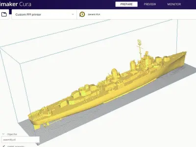 1 48 Fletcher Class Destroyer RC Model 3D print model