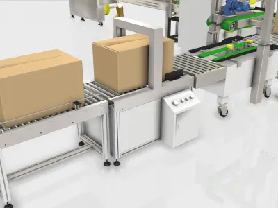 FULL Line Packaging Machine - Industrial Design Low-poly 3D model