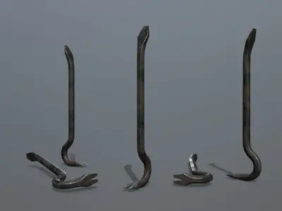 Crowbar hook Low-poly 3D model buy