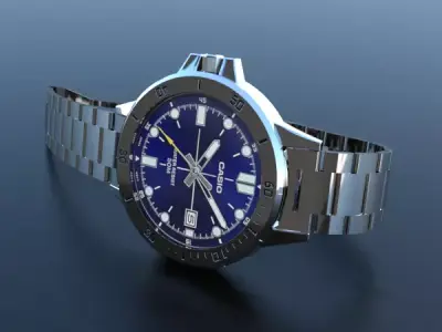 watch silver 3D model purchase