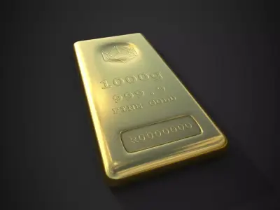 Gold Bar 1000g  Low-poly 3D model