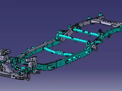 Ladder Frame Chassis  Body-on-Frame Structure Free 3D model