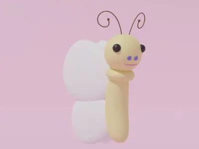 Cartoon Cute Butterfly 5 3D model