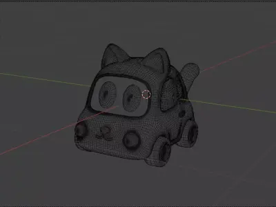 Cute Cartoon Cat Car 3D Model  Stylized Toy Vehicle for Kids  3D model