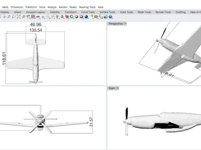 Red tailed P-51D airplane 3D print model
