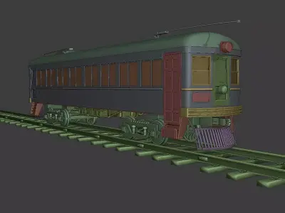 1940s electric railcar 3D model