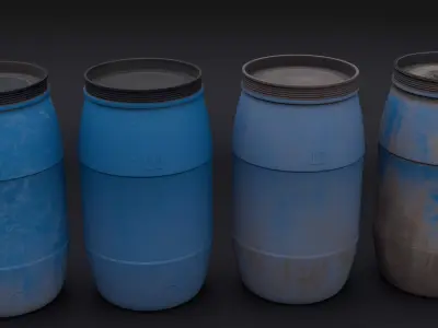 Plastic Drum - Plastic Barrel - Low Poly Low-poly 3D model