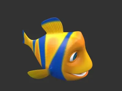 Cartoon fish 3d model Low-poly 3D model