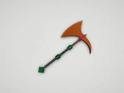 Game asset Vibrant Stone-Tipped Axe 3D model