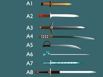 Phinikes-SC-001 list of swords 3D model