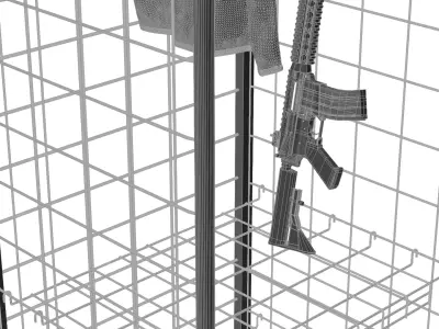 Wall Lockers with Police Gear 3D model
