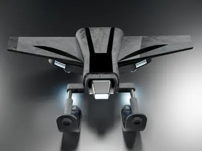 Low Poly Space Ship Low-poly 3D model