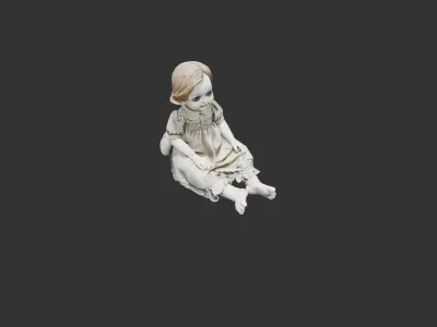Creepy Victorian Doll Low-poly 3D model