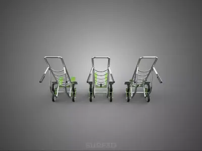 TRIPLE WHEEL ADJUSTABLE FORK TILT STAIR CLIMBING HAND TRUCK LIFT 3D model