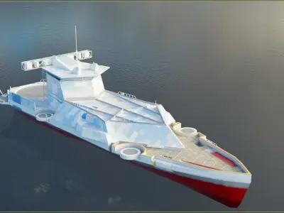 cruiser Low-poly 3D model by rh2