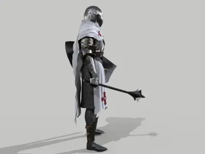 White Knight Low-poly 3D model