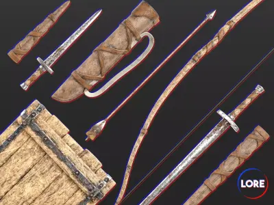Medieval Collection Crude Essential Weapons 3D Model Pack