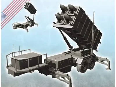US MIM-104 Patriot air defense battery system 3 - Modern WW2 WW1 3D print model
