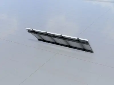 Solar module version 3 2x4m tilt angle 40 degrees without stand Low-poly 3D model