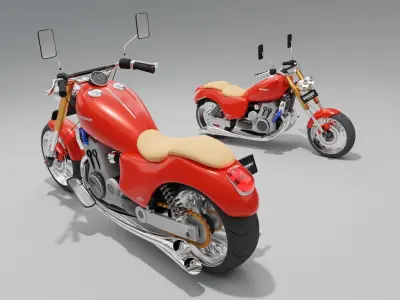 Concept Cartoon Looking Cruiser Motorcycle 3D model