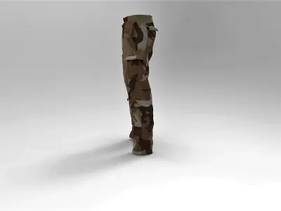 Military Pants Desert Camouflage Low-poly 3D model