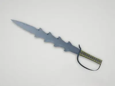 Game asset Wavy Elements Silver Sword 3D model