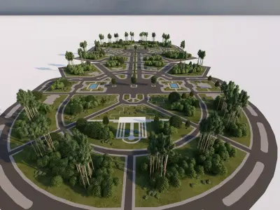 public park-Private Park Landscape -Park Center 3D model get
