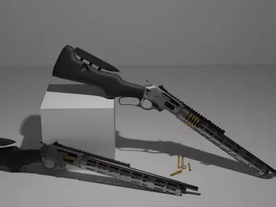 Modernized Tactical Winchester Lever Action Rifle 3D model