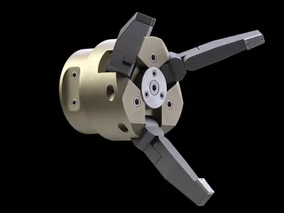 3-finger robotic gripper 3D model