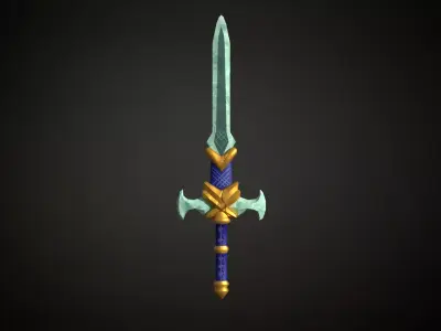 Medieval Fantasy Sword Low-poly 3D model buy
