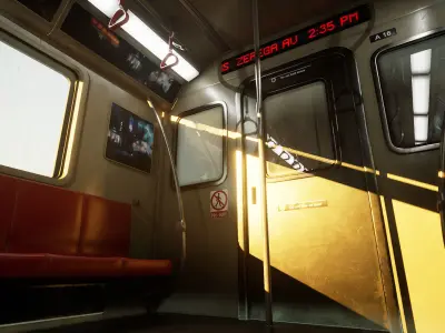Subway Interior Low-poly 3D model purchase