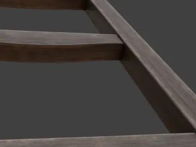 Ladder wooden Low-poly 3D model purchase