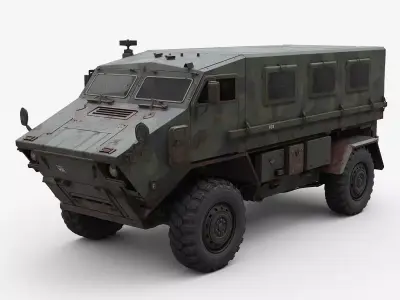 Rugged Military Transport Carrier 3D Model Low-poly 3D model