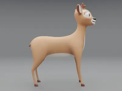 3D Deer Cartoon Character 3D model