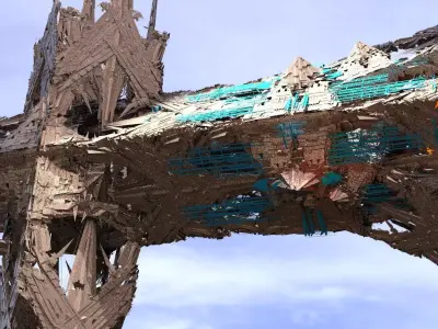 Planet destroyer Dystopian airship zeppelin 4 3D model