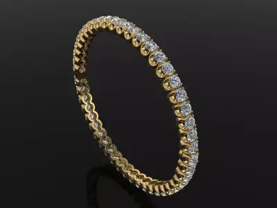 Infinity Diamond Round Bangle 3mm50  3D print model